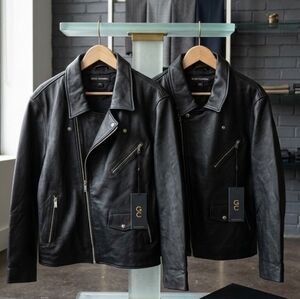 Aris Black Leather Shirt Jacket